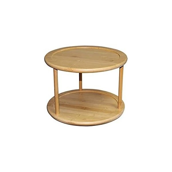 Home Basics 2 Tier Bamboo Lazy Susan BH01852 Zoro